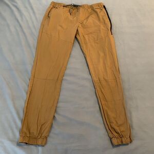 Brooklyn Cloth Jogger Pants Mens Large Brown Elastic Waist Tapered‎ Drawstring
